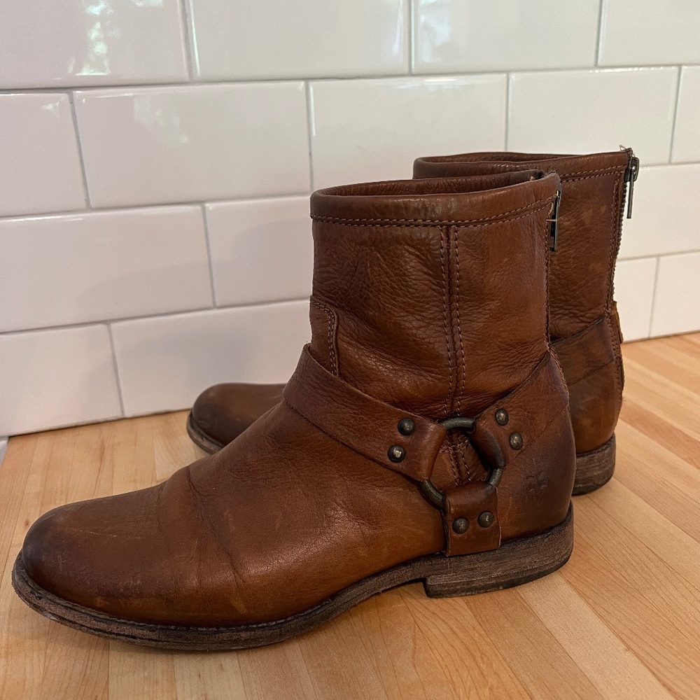 Frye Leather Shirt Boots